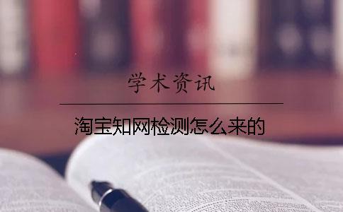 淘寶知網(wǎng)檢測(cè)怎么來的